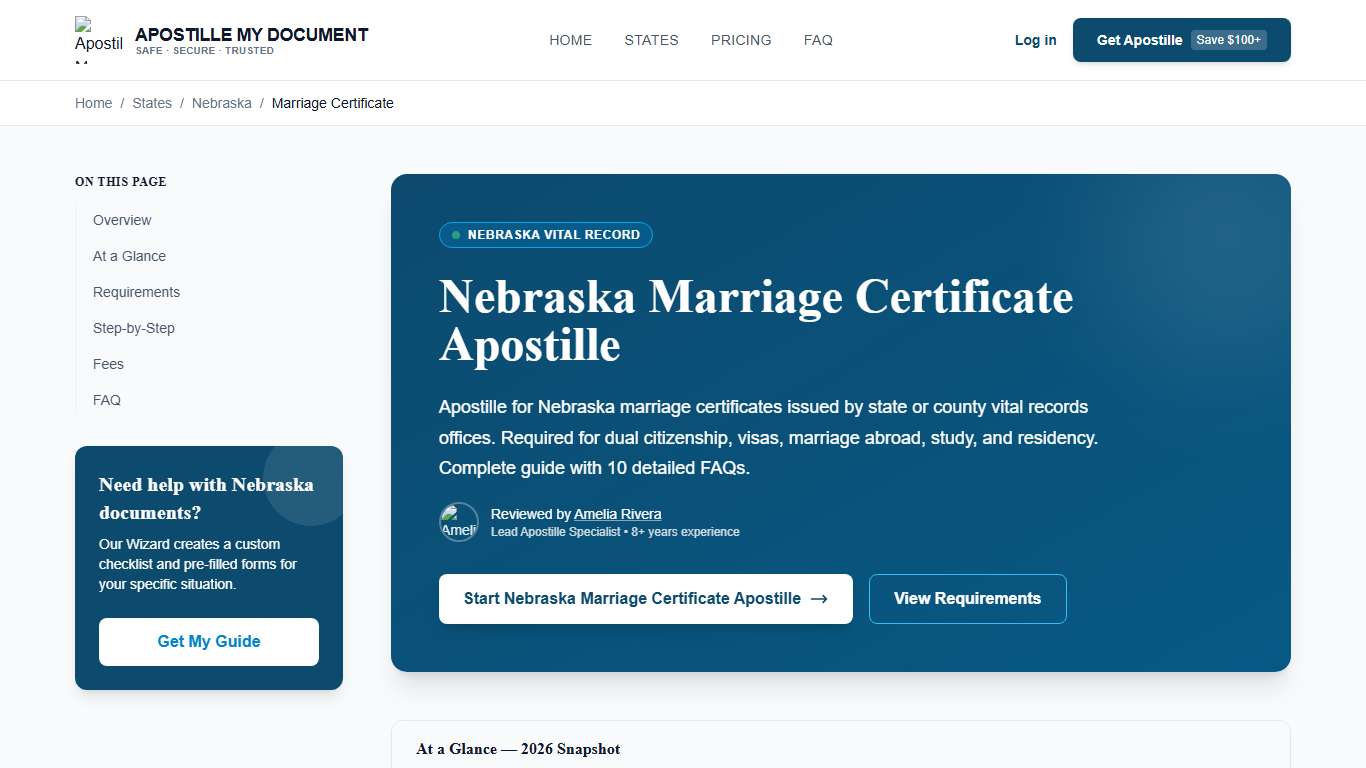 Nebraska Marriage Certificate Apostille Complete 2026 Guide
